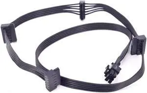 Aomoproing  6Pin Male 1 to 4 SATA 15Pin PCIe Power Supply Cable GPU Minning Cable for RMX RMi SF CS CX HXi TX Serial PSU RM650X RM750X/850X/650i/750i SF450/600/750 CS450M/550M/650M/750M