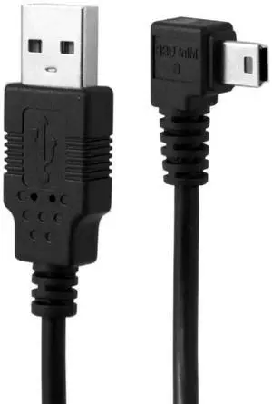 Aomoproing Mini USB B Type 5pin Male Right Angled 90 Degree to USB 2.0 Male Data Cable with Ferrite 3.0m (300cm)