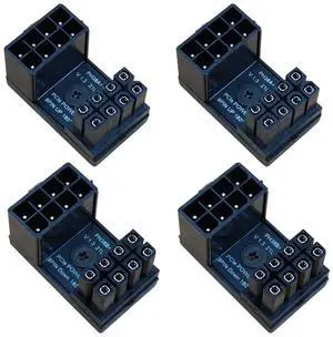 Aomoproing   8 Pin 180 Degree Adapter, GPU VGA PCIe 8 Pin U Turn 180 Degree Angle Connector Power Adapter Board for Desktop Graphics Card 4pcs