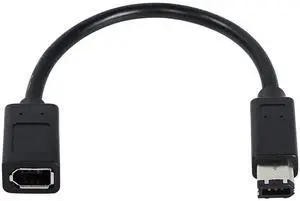 Aomoproing  FireWire Cable IEEE 1394 Type A 400 6 Pin Male to Female Data Transfer Adapter Converter Cable Suitable for Digital Camera,Printer,DV.20cm Black (6pin Male/Female)