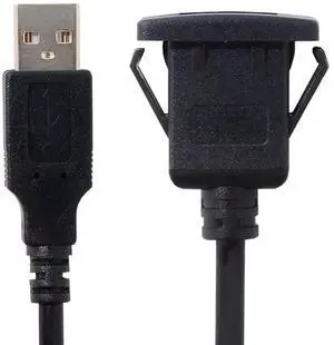 Aomoproing 1m Waterproof Single USB 2.0 Extension Latch Mount Car AUX Cable for Dashboard Panel (100cm) Aomoproing 1m Waterproof Single USB 2.0 Extension Latch Mount Car AUX Cable for Dashboard Panel (100cm)