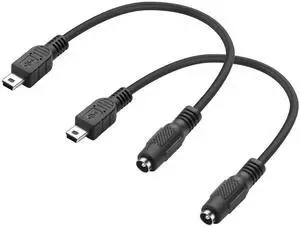 Aomoproing DC 5.5 * 2.1mm to Mini USB Power Adapter Connector Charging Cable DC 5521 Female to Mini USB 5 Pin Male Power Supply Extension Cable for Camera,Small Fan,MP3MP4,etc - 20CM/7.8IN 2PCS