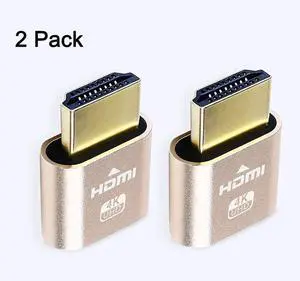 AOMOPROING HDMI Dummy Plug 4K Display Emulator Compatible with Windows Mac OSX Linux Support 4kx2k 2160P 1080p for Computer Desktop (fit-Headless, 2 Pack)