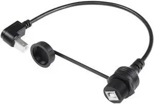 AomoproingUSB 2.0 Type-B 90 Degree Printer Cable,Waterproof Type B Flush Mount Car Mount Extension Printer Cable,for Car Truck Boat Motorcycle Dashboard,Sync Printing and Data Transferring (Down 0.3M)