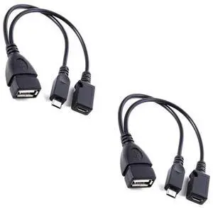 Aomoproing [2 Pack] OTG Cable Adapter, 2-1 USB Cable for Firesticks 4K/4K Max/Cube/lite/2nd Gen Fire Stick Storage Expansion, Ethernet USB Port, Micro Power Connection
