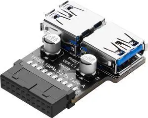 Aomoproing USB 3.0 Front Panel Header USB 3.0 19/20Pin to Dual USB A Motherboard Header Adapter 19Pin Female to Double USB Type A Female Front Connector Converter