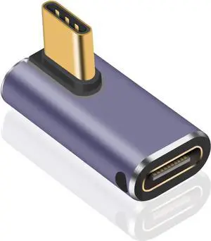Aomoproing USB C Right Angle Adapter 240W, USB4 Type C Adapter 40Gbps, 90 Degree USB C Right Angle Adapter Support 8K Video with LED Light for ipad, Thunderbolt 4, MacBook, Tablet, Phone, 1pcs