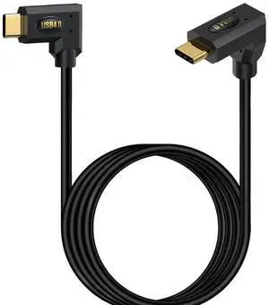 Aomoproing2ft USB 4.0 Type C Cable, Bidirectional 40Gbps Data, 240W PD Charging, 8K@60Hz Video, Left Right to Up Down Angle Male Cord for Thunderbolt 4/3, Smartphones, Laptops, Monitor, Gaming Console