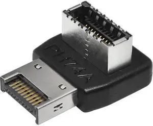 Aomoproing Right Angle USB Type E Adapter USB3.1 Type E Header Converter 90 Degree Steering Elbow for Computer Motherboard (PH74A)