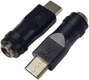 Aomoproing  USB C to DC Power Adapter Type C USB Male to DC 5.5x2.1mm Female Connector DC5521 Female to Type C Male Charge Adapter for Laptop PC Smart Phone 2 PCS