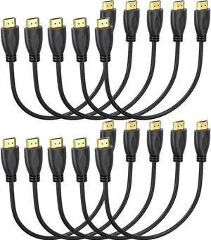 AOMOPROING HDMI Cable 1FT 10-Pack, 4K UHD HDMI 2.0 Cable Male to Male Adapter for ARC & CL3 Rated | for Laptop, Monitor, PS5, PS4, Xbox One, Fire TV, etc