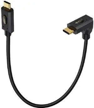 Aomoproing 1ft Bidirectional USB 4.0 Type C Cable, 40Gbps Data, 240W PD Charging, 8K@60Hz Video, Straight to Up Down Male Cord for Thunderbolt 4/3, Smartphones, Laptops, Monitor, Gaming Console