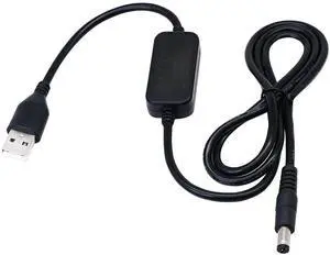 Aomoproing 3.28ft USB 5V to DC 12V Converter Step Up Voltage Converter Power Cable,for Camera, Desk lamp, Speakers, Blue Tooth Headset, and Other 5V Devices.(5.5 x 2.1mm)