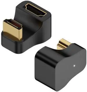 8K@60Hz HDMI Extension Adapter, 2 Pack, 3D 48Gbps Bidirectional Extender, U Shape Up Angle Male to Female Connector Coupler for Xbox HDTV PS5/4 Switch, Support 4K@120Hz 2K@240Hz Dynamic HDR