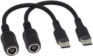 Aomoproing USB Type C Male External to DC 7.4mmx5.0mm Female Internal Connector Quick 5A Charging Power Supply Suitable for Mobile Phones,Tablets,laptops Power Sockets(17cm/6.7inch-2Pack)