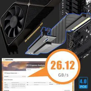 Aomoproing  150mm PCIe 4.0 X16 Riser Cable for PCIe 4.0/3.0 GPUs, Such as GeForce RTX 40/30 Series and AMD Radeon RX7000/RX6000 Series, etc