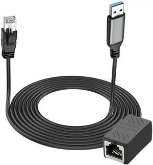 Aomoproing USB A to Ethernet Cable Gigabit LAN Network 1 Gbps USB 3.0 Type A Male to RJ45 Male/Female Adapter Cord for Laptop PC and More Directly Connected to Switch, Router, Modem-2M/6.5FT
