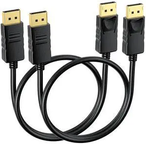 AOMOPROING DisplayPort Cables 3FT 2-Pack, DP Display Port Cord Male to Male for 4K@60Hz, 2K@165Hz Compatible with Computer, Laptop, Graphics Card, Docking Station