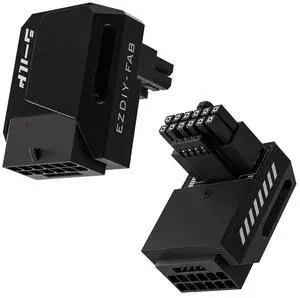Aomoproing  PCIe 5.0 Adapter - 600W 12+4pin,16pin 12VHPWR GPU Power Connector,12V-2x6 GPU Adapter,90 Degree Right Angle - Compatible with RTX 3090Ti, 4070Ti, 4080, 4090 GPU -STD Type, Black, 1 Pack