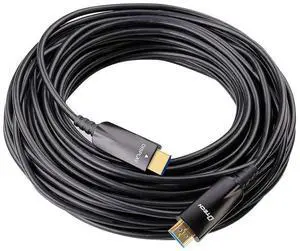 AOMOPROING 75ft Fiber Optic HDMI Cable with 4K 30Hz and 1080p 60Hz HD Video 3D ARC HDCP CEC High Speed Supported (75 Feet, Black) compatible with DVD Player, computer monitor, gaming console, TV