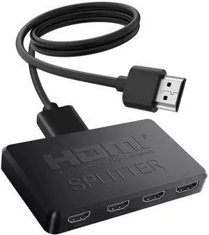 Aomoproing   HDMI Splitter 1 in 4 Out Support Duplicate/Mirror 1 Source Screen to 4 HDM-I Display Devices(Not Extend), 4 Port Hdmi Splitters for 3D,1080P, UHD TV(Not Include HDMI Cable)