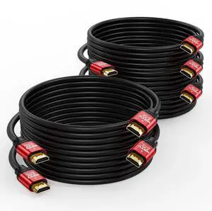 AOMOPROING HDMI 2.0 Cable 10FT, 5-Pack, High Speed 18Gbps HDMI Cord Supports 4K@60Hz, 2K@240Hz, 1080P, HDCP 2.2, HDR, ARC & Ethernet, Compatib
