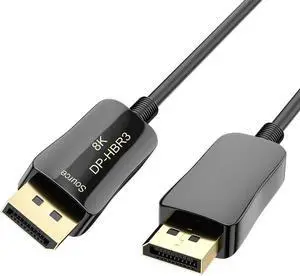 Aomoproing  Fiber 8K 4K DisplayPort Cable DP 1.4 HBR3 8K@60Hz 4K@144Hz High Speed 32.4Gbps Optical Fiber Slim and Flexible DP to DP Cable 10m 33ft