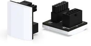 Aomoproing  12VHPWR 12+4 Pin Angle Connector Power Adapter Slim Type for RTX40' Series Graphics Card, Supports 600W Output, Comptatible to RTX4090,4080,4070ti -180 Degrees STD Type- White-1 Pack