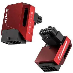 Aomoproing  PCIe 5.0 Adapter - 600W 12+4pin,16pin 12VHPWR GPU Power Connector,12V-2x6 GPU Adapter,90 Degree Right Angle - Compatible with RTX 3090Ti, 4070Ti, 4080, 4090 GPU - STD Type, Red, 1 Pack