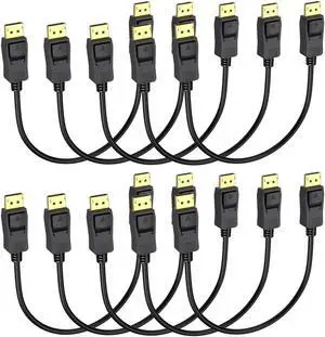 AOMOPROING DisplayPort Cables 1 FT 10-Pack, (Display Port) DP to DP Male to Male Cord, Gold-Plated, Supports 4K@60Hz, 2K@165Hz Compatible for Monitor, Computer, Laptop, Graphics Card, Docking Station