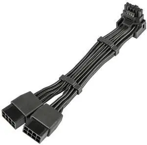 Aomoproing  12VHPWR 90 Degree Adapter to 2X 8Pin: 16AWG 16 PIN GPU Right Angle PCI-E 5.0 Extension for for Graphic Card GPU 12+4pin RTX 3090Ti 4070Ti 4080 4090 (Type A)
