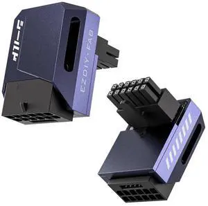 Aomoproing  PCIe 5.0 Adapter - 600W 12+4pin,16pin 12VHPWR GPU Power Connector,12V-2x6 GPU Adapter,90 Degree Right Angle - Compatible with RTX 3090Ti, 4070Ti, 4080, 4090 GPU - RVS Type, Purple, 1 Pack