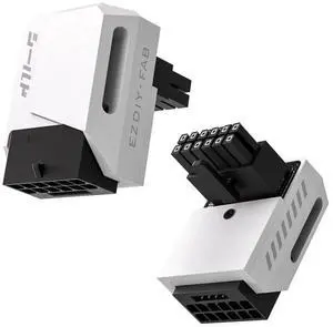Aomoproing  PCIe 5.0 Adapter - 600W 12+4pin,16pin 12VHPWR GPU Power Connector,12V-2x6 GPU Adapter,90 Degree Right Angle - Compatible with RTX 3090Ti, 4070Ti, 4080, 4090 GPU - RVS Type, White, 1 Pack