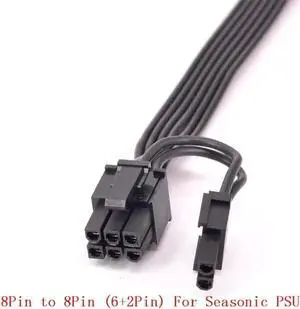 PCIe 8pin to 8pin (6+2Pin) Power Supply Cable GPU For Seasonic PSU KM3 Series X-750 X-850 SS-1050XP3 SS-1200XP3 M12II Evo Series 520 620 650 750 850 Snow Silent 750 1050 FOCUS PLUS Gold SSR-850FX