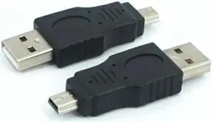 Aomoproing   2pcs USB A Male to mini 5pin Male Adapter