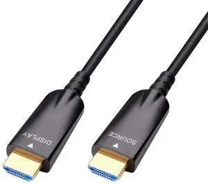 AOMOPROING 100ft Fiber Optic HDMI Cable with 4K 60Hz 1080p HD Video 3D HDCP CEC High Speed Supported Compatible with Laptop Computer Monitor Projector TV DVD Player Gaming Console (100 Feet, Black)