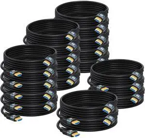 8K HDMI 2.1 Cables 10 FT, 20-Pack, High Speed HDMI ARC/eARC Cable 48Gbps, 8K@60Hz, 4K@144Hz, 1080P@240Hz-HDCP 2.2,3D/HDR for Soundbar, PS5/4, Xbox, Roku, Cinema, TV, Computer, Monitor & More