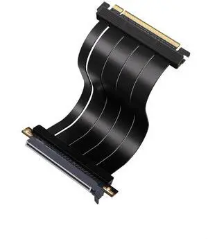Aomoproing  PCIe 5.0 X16 Riser Cable,128GB/s Bandwidth, for RTX 50/40 & RX 9000/7000 GPUs, PCIe Extension Card, Backward Compatible with PCIe 4.0/3.0,Vertical GPU Mount,Straight-20cm,Black
