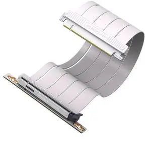 Aomoproing  PCIe 5.0 X16 Riser Cable,128GB/s Bandwidth, for RTX 50/40 & RX 9000/7000 GPUs, PCIe Extension Card, Backward Compatible with PCIe 4.0/3.0,Vertical GPU Mount,Right Angle-30cm,White