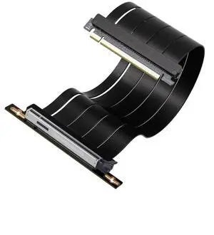Aomoproing  PCIe 5.0 X16 Riser Cable,128GB/s Bandwidth, for RTX 50/40 & RX 9000/7000 GPUs, PCIe Extension Card, Backward Compatible with PCIe 4.0/3.0,Vertical GPU Mount,Right Angle-30cm,Black