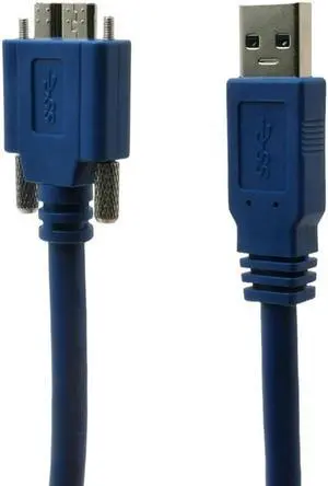 Aomoproing USB 3.0 to Micro B/M with Dual Screw Locking Cable SuperSpeed Supported, USB3 Vision Camera Compatible (1.8m)
