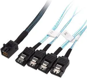 Aomoproing Internal Mini SAS HD to SATA Cable (SFF-8643 to SATA Forward Breakout) 3.3 Feet, 1m