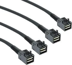 Aomoproing 12G Internal Mini SAS HD SFF-8643 to SFF-8643 Cable, with Sideband, 100-Ohm, 0.5-m(1.64ft), 2 Pack