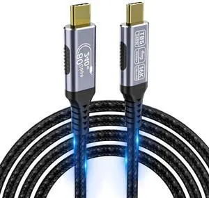 high speed usb c cable Compatible with Thunderbolt 5,Thunderbolt 4/3,80 Gbps Data Transfer,USB 5 Cable 3.3ft, Supports 16K/Dual8K usbc video cable, 240W/100W Charging usb-c usb-c monitor cable