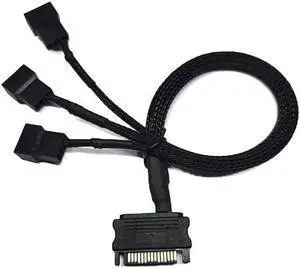 Aomoproing 1Pcs 30cm SATA 1 To 3 4-Pin Power Cable PC Computer Cooling Fan Splitter Hub Converter Adapter Extension Wire Cord