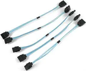 Aomoproing 5 Pieces of 8" inches (20cm) Ultra Thin Straight to Straight SATA Cable Aomoproing 5 Pieces of 8" inches (20cm) Ultra Thin Straight to Straight SATA Cable