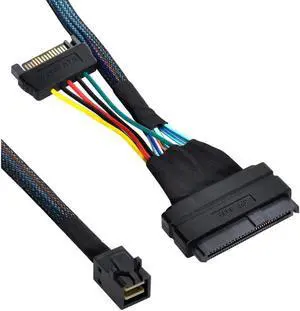 Aomoproing U.2 U2 SFF-8639 NVME PCIe SSD Cable for Mainboard SSD M.2 SFF-8643 Mini SAS HD SF-093-0.5M