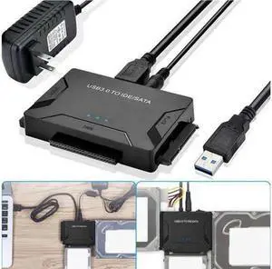 Aomoproing USB 3.0 to IDE & SATA Converter External Hard Drive Adapter Kit 2.5"/3.5" Cable