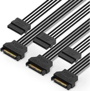 Aomoproing 3 Pack SATA Power Extension Cable 3Pack 15 Pin SATA Male to Female Extender Power Adapter Cable for Serial ATA Hard Drives, SATA HDD, SSD, CD Driver, CD Writer, CD ROM Drives 18 Inch(50cm)