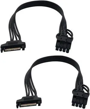 Aomoproing SATA to 8 Pin GPU Power Adapter, SATA to 8 Pin (6+2) PCIe Graphics Card Power Supply Cable 9-inch (Pack of 2) Aomoproing SATA to 8 Pin GPU Power Adapter, SATA to 8 Pin (6+2) PCIe Graphics Card Power Supply Cable 9-inch (Pack of 2)